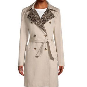 Ann Taylor Women's Trench Coat Beige/Leopard S NWT